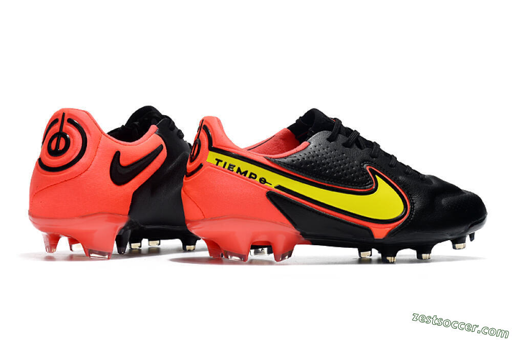 Nike Tiempo Legend 9 Elite FG Low-Tops Soccer Cleats - Black/Yellow/Red 6