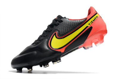 Nike Tiempo Legend 9 Elite FG Low-Tops Soccer Cleats - Black/Yellow/Red
