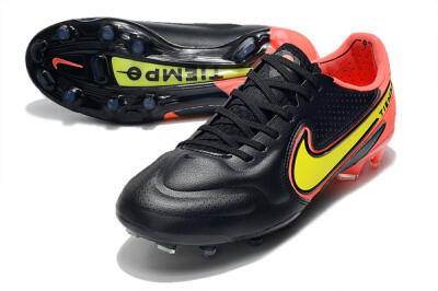 Nike Tiempo Legend 9 Elite FG Low-Tops Soccer Cleats - Black/Yellow/Red