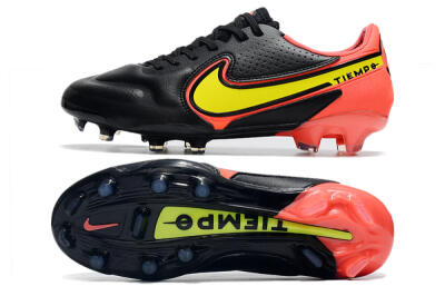 Nike Tiempo Legend 9 Elite FG Low-Tops Soccer Cleats - Black/Yellow/Red