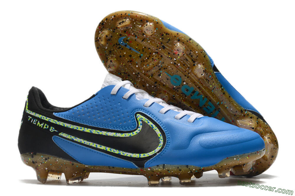 Nike Tiempo Legend 9 Elite FG Low-Tops Soccer Cleats - Blue/Yellow/Black 0