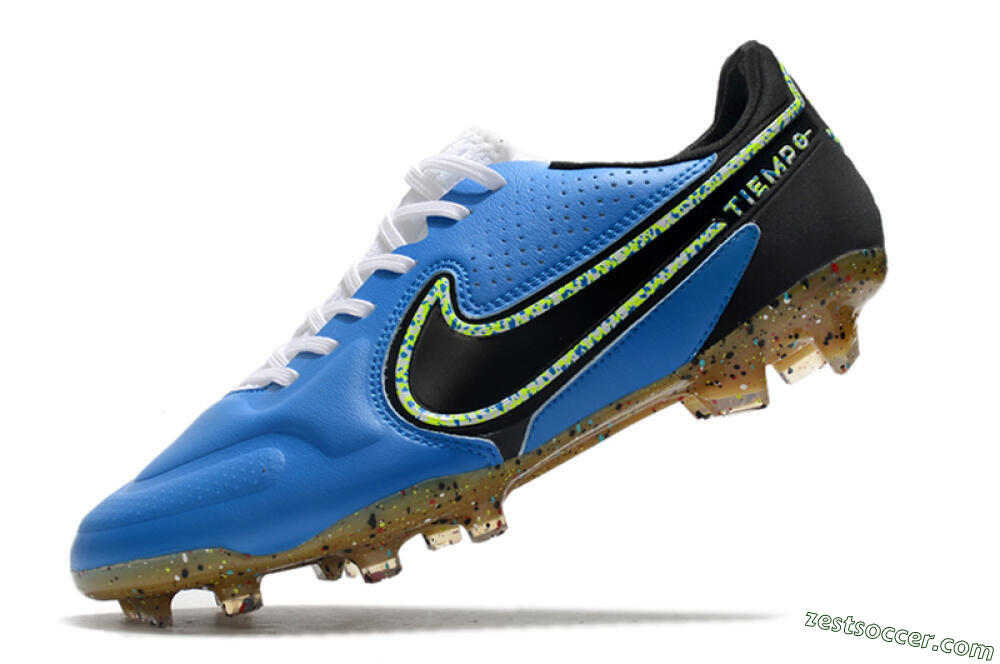 Nike Tiempo Legend 9 Elite FG Low-Tops Soccer Cleats - Blue/Yellow/Black 5