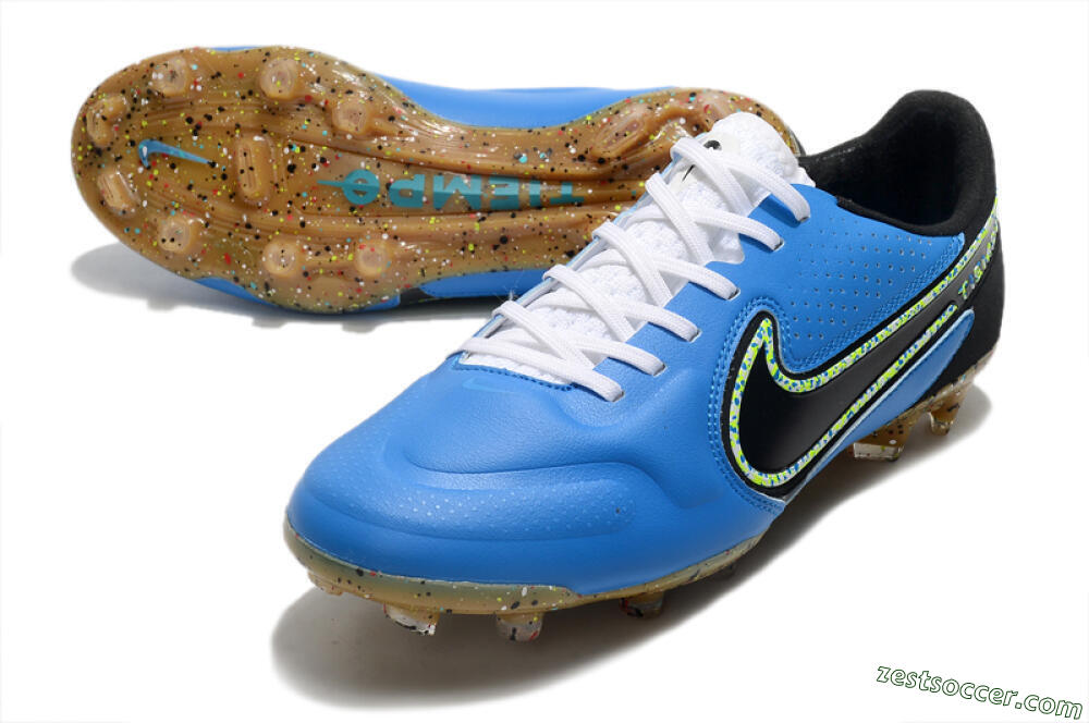 Nike Tiempo Legend 9 Elite FG Low-Tops Soccer Cleats - Blue/Yellow/Black 3