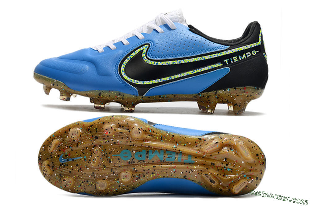 Nike Tiempo Legend 9 Elite FG Low-Tops Soccer Cleats - Blue/Yellow/Black 1