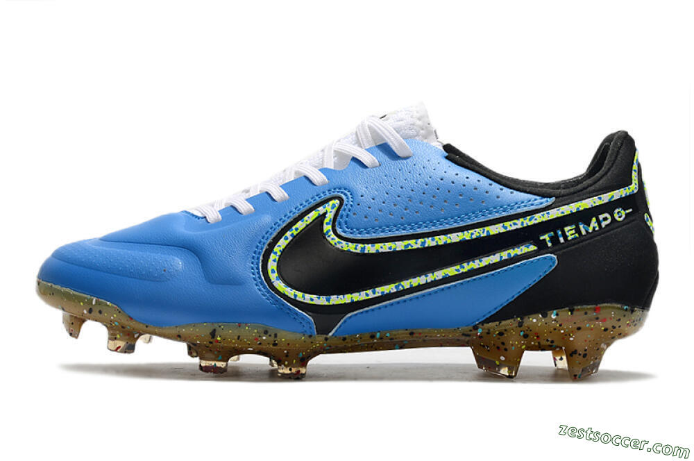 Nike Tiempo Legend 9 Elite FG Low-Tops Soccer Cleats - Blue/Yellow/Black 2
