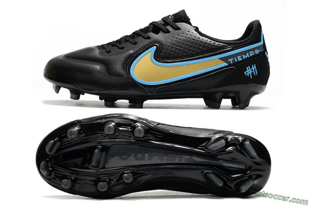 Nike Tiempo Legend 9 Elite FG Low-Tops Soccer Cleats - White/Jade/Beige 1