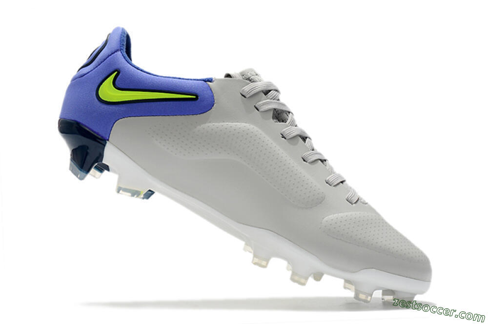 Nike Tiempo Legend 9 Elite FG Low-Tops Soccer Cleats - White/Yellow/Blue 4