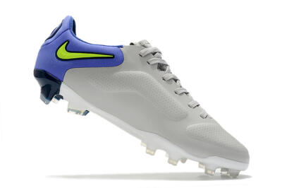 Nike Tiempo Legend 9 Elite FG Low-Tops Soccer Cleats - White/Yellow/Blue