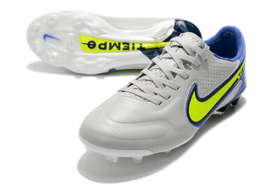 Nike Tiempo Legend 9 Elite FG Low-Tops Soccer Cleats - White/Yellow/Blue