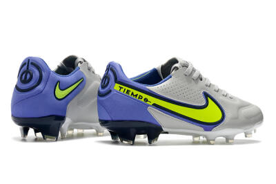 Nike Tiempo Legend 9 Elite FG Low-Tops Soccer Cleats - White/Yellow/Blue