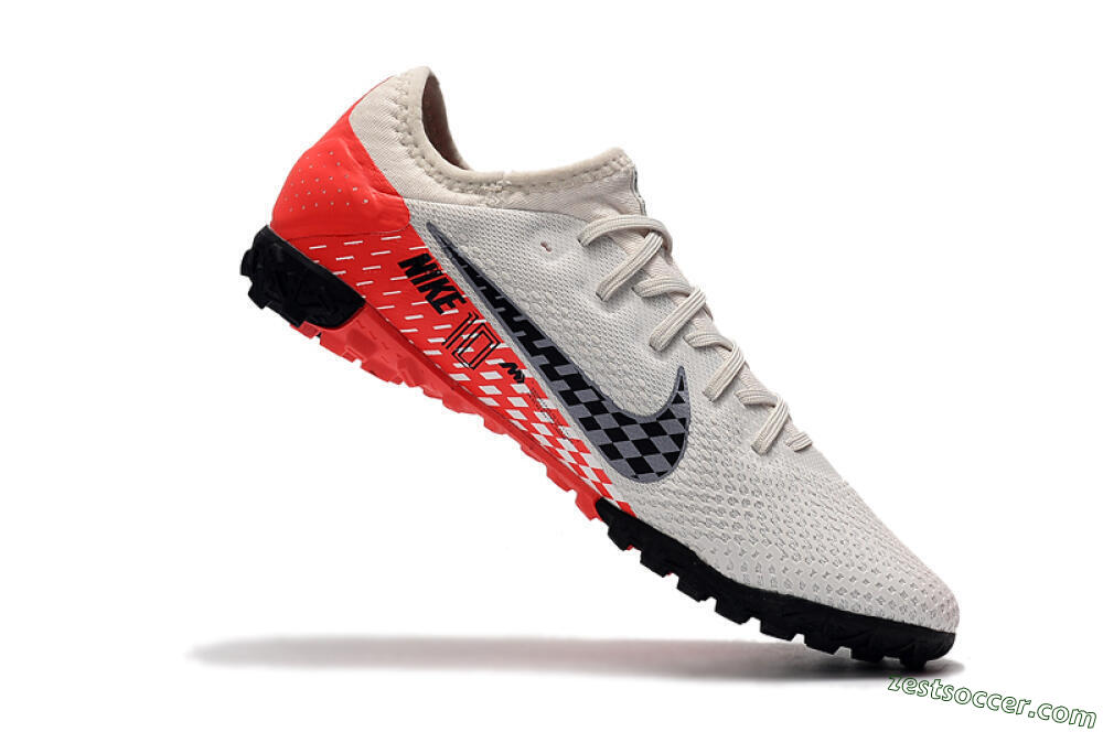 Nike Mercurial Vapor 13 Pro TF Low-Tops Soccer Shoes - White/Black/Red 5