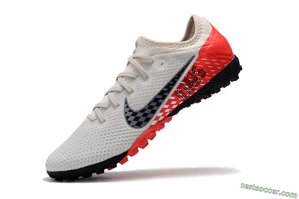 Nike Mercurial Vapor 13 Pro TF Low-Tops Soccer Shoes - White/Black/Red 6