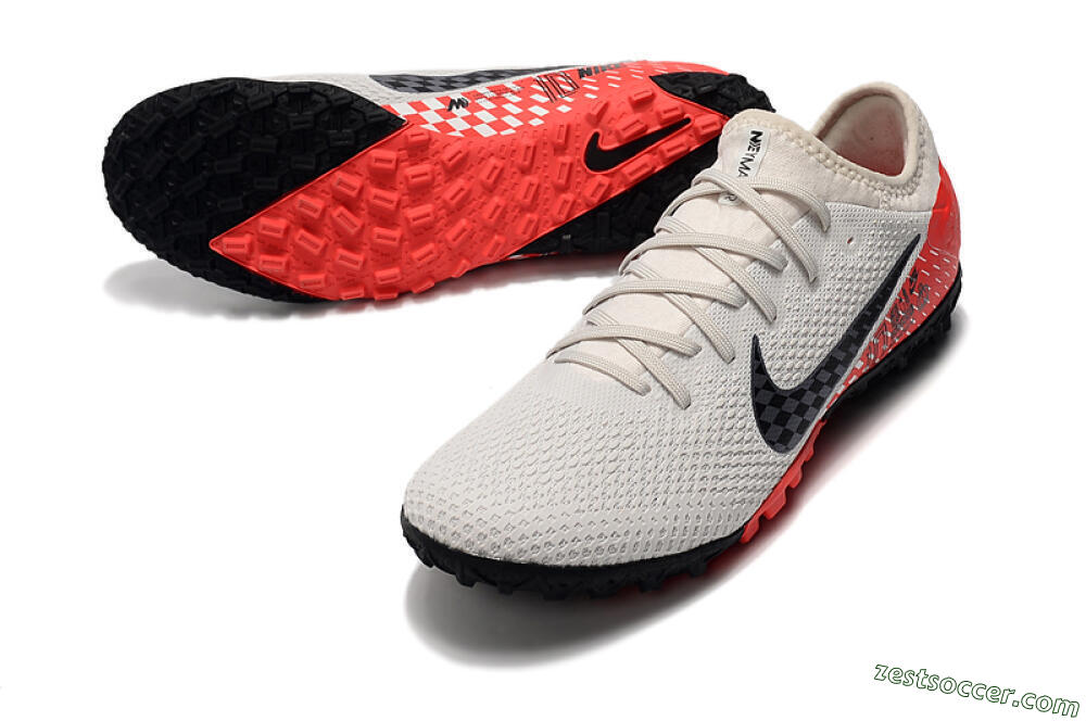 Nike Mercurial Vapor 13 Pro TF Low-Tops Soccer Shoes - White/Black/Red 3