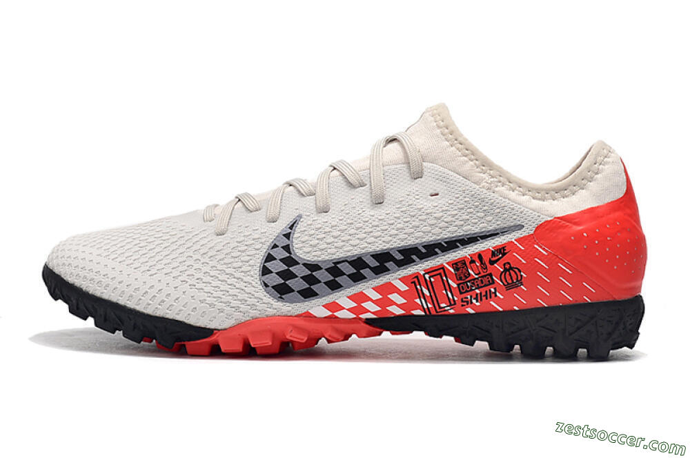Nike Mercurial Vapor 13 Pro TF Low-Tops Soccer Shoes - White/Black/Red 2