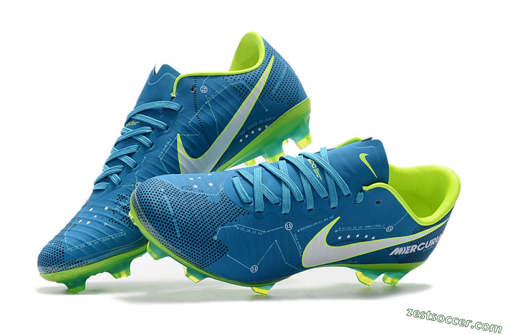 Nike Mercurial Vapor 11 FG Low-Tops Soccer Cleats - Blue/Yellow/White 5