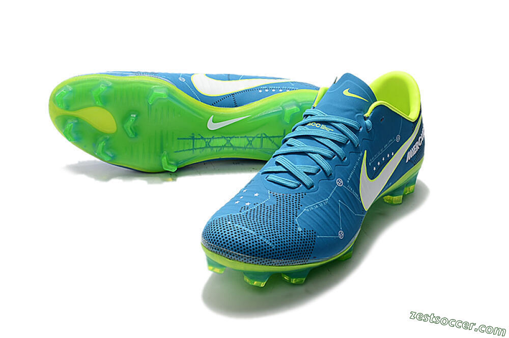 Nike Mercurial Vapor 11 FG Low-Tops Soccer Cleats - Blue/Yellow/White 3