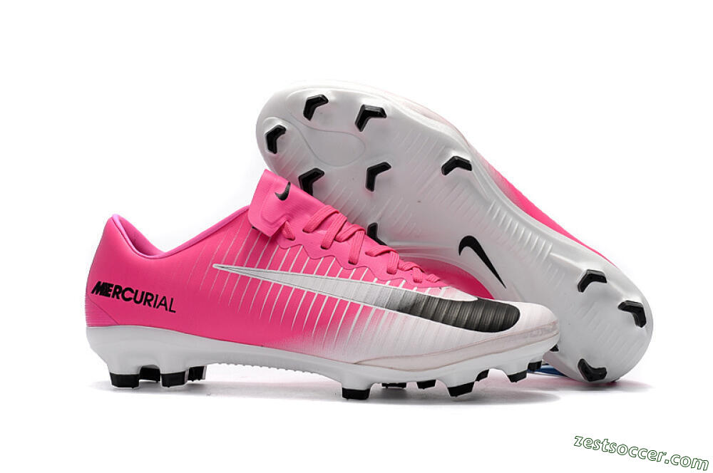 Nike Mercurial Vapor 11 FG Low-Tops Soccer Cleats - Pink/White/Black 0