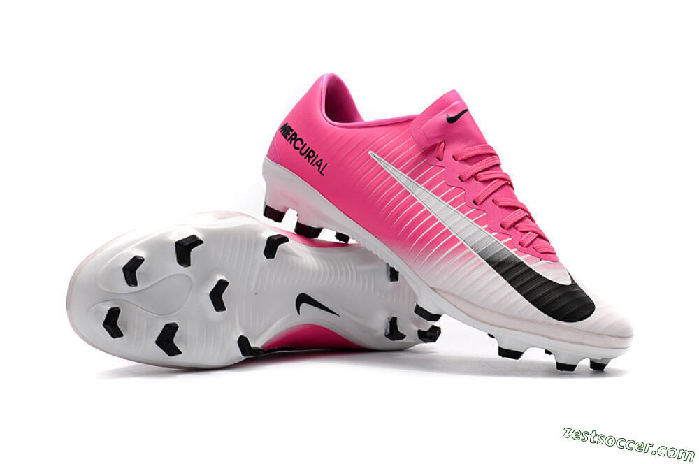 Nike Mercurial Vapor 11 FG Low-Tops Soccer Cleats - Pink/White/Black 2