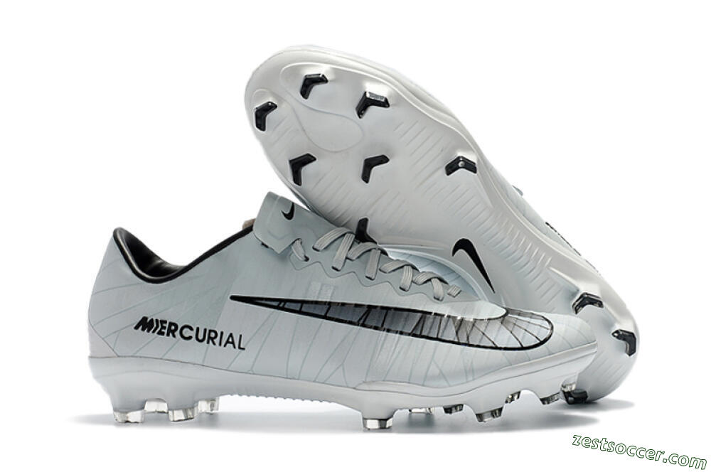 Nike Mercurial Vapor 11 FG Low-Tops Soccer Cleats - White/Black/Blue 0