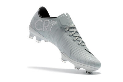 Nike Mercurial Vapor 11 FG Low-Tops Soccer Cleats - White/Black/Blue