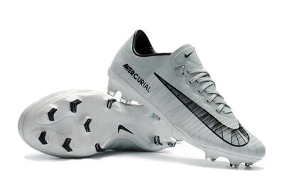 Nike Mercurial Vapor 11 FG Low-Tops Soccer Cleats - White/Black/Blue