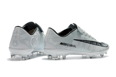 Nike Mercurial Vapor 11 FG Low-Tops Soccer Cleats - White/Black/Blue