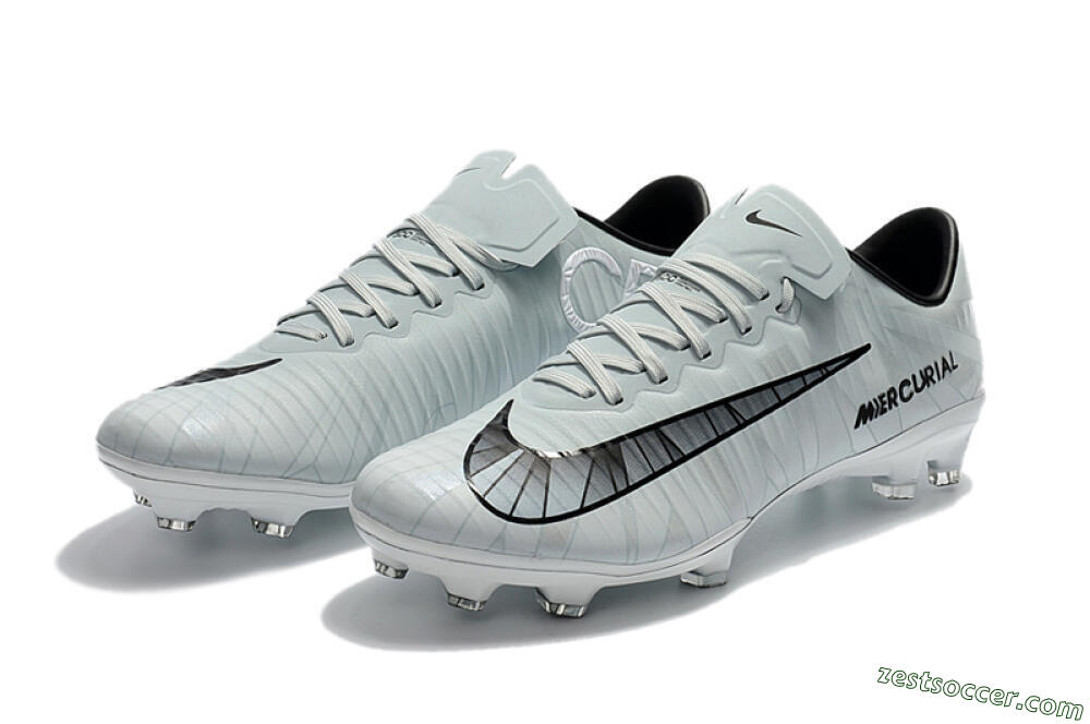 Nike Mercurial Vapor 11 FG Low-Tops Soccer Cleats - White/Black/Blue 8