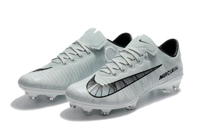 Nike Mercurial Vapor 11 FG Low-Tops Soccer Cleats - White/Black/Blue
