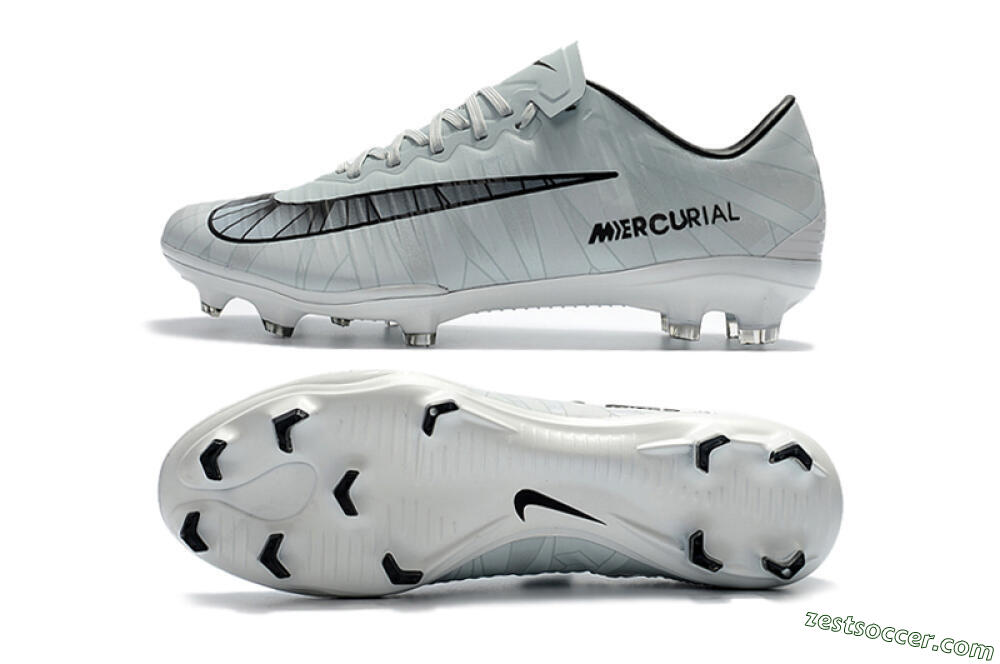 Nike Mercurial Vapor 11 FG Low-Tops Soccer Cleats - White/Black/Blue 1