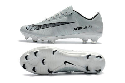 Nike Mercurial Vapor 11 FG Low-Tops Soccer Cleats - White/Black/Blue
