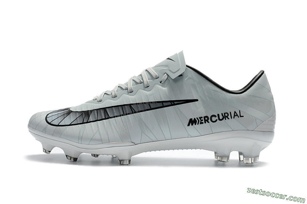 Nike Mercurial Vapor 11 FG Low-Tops Soccer Cleats - White/Black/Blue 2