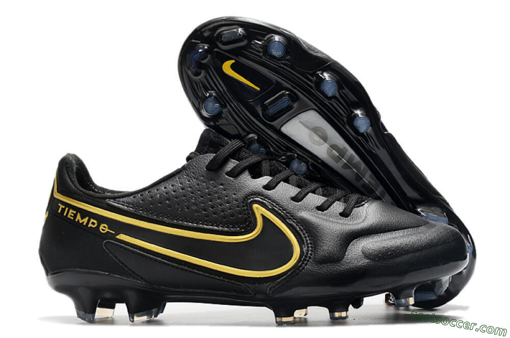 Nike Tiempo Legend 9 Elite FG Low-Tops Soccer Cleats - Black/Yellow 0