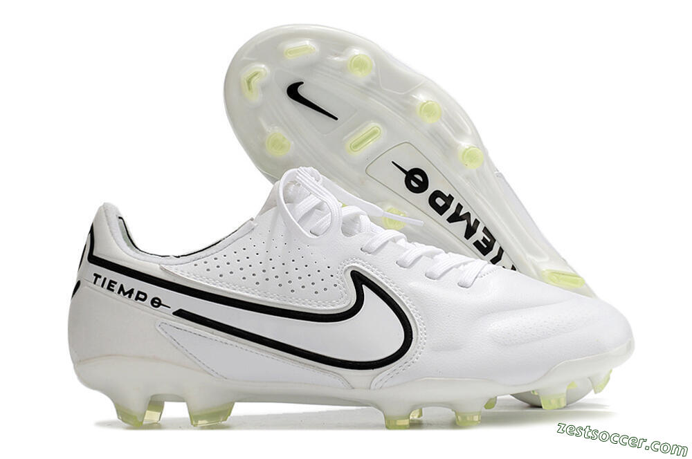 Nike Tiempo Legend 9 Elite FG Low-Tops Soccer Cleats - White/Black 0
