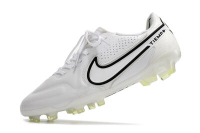 Nike Tiempo Legend 9 Elite FG Low-Tops Soccer Cleats - White/Black