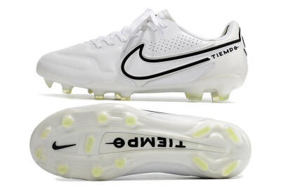 Nike Tiempo Legend 9 Elite FG Low-Tops Soccer Cleats - White/Black
