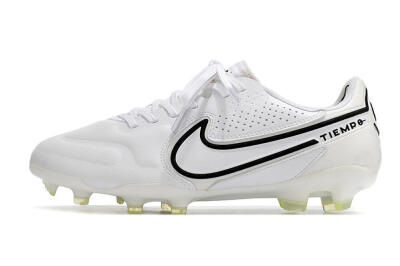 Nike Tiempo Legend 9 Elite FG Low-Tops Soccer Cleats - White/Black