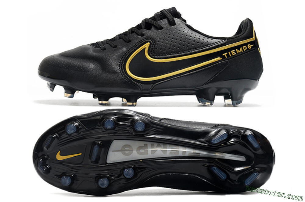 Nike Tiempo Legend 9 Elite FG Low-Tops Soccer Cleats - Black/Yellow 1