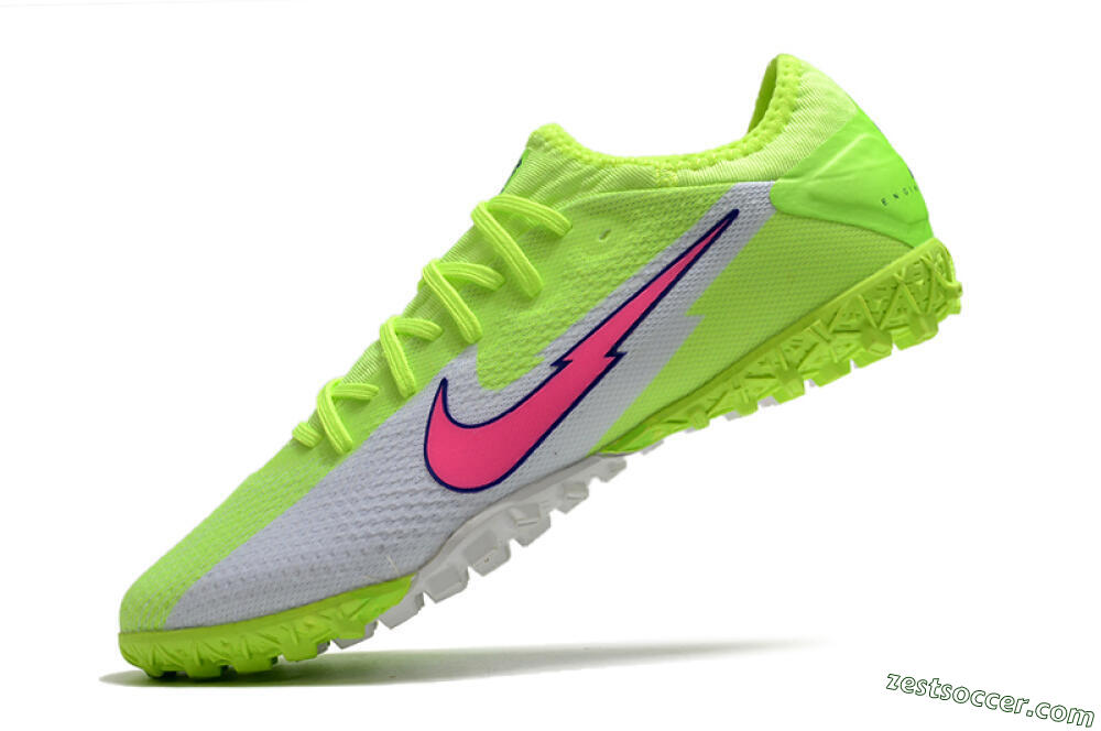 Nike Mercurial Vapor 13 Pro TF Low-Tops Soccer Shoes - Yellow/White/Pink 5