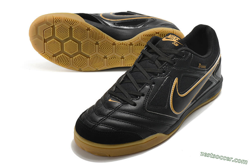 Supreme x Nike SB Gato IC Low-Tops Soccer Shoes - Black/Brown 3