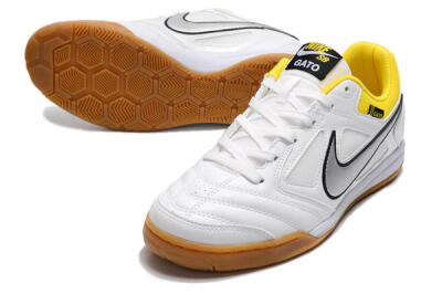 Supreme x Nike SB Gato IC Low-Tops Soccer Shoes - White/Silver/Yellow