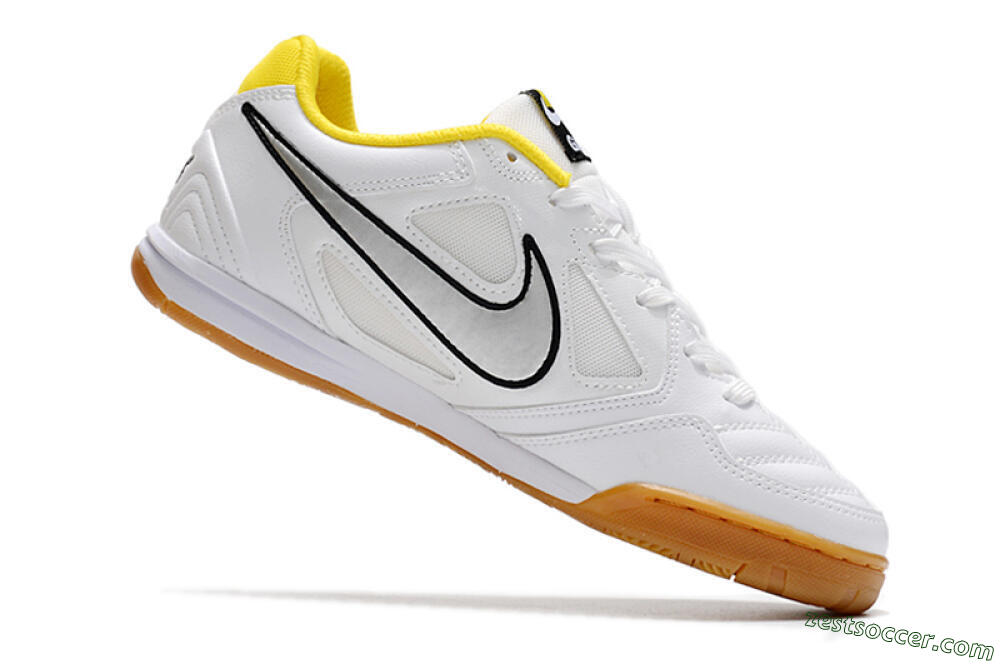 Supreme x Nike SB Gato IC Low-Tops Soccer Shoes - White/Silver/Yellow 5