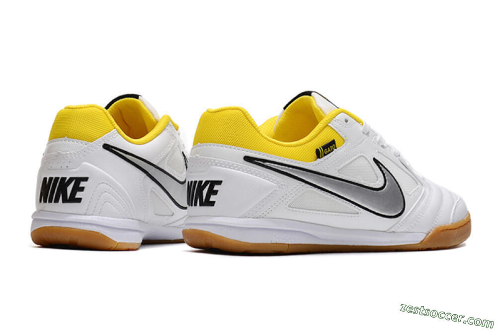 Supreme x Nike SB Gato IC Low-Tops Soccer Shoes - White/Silver/Yellow 6