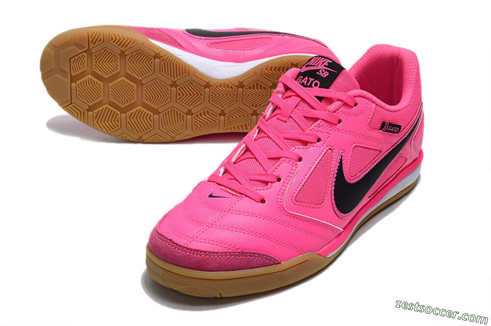 Supreme x Nike SB Gato IC Low-Tops Soccer Shoes - Pink/Black/White 3