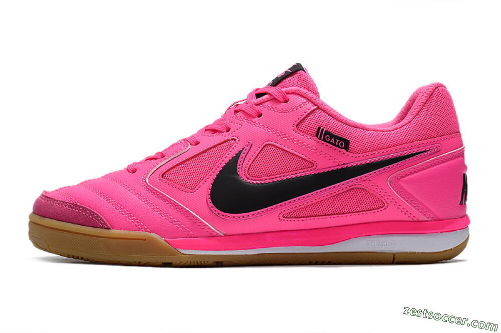 Supreme x Nike SB Gato IC Low-Tops Soccer Shoes - Pink/Black/White 2