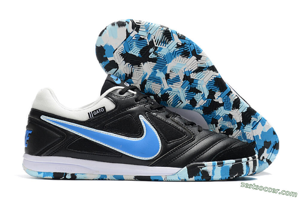 Supreme x Nike SB Gato IC Low-Tops Soccer Shoes - Black/Blue/White 0