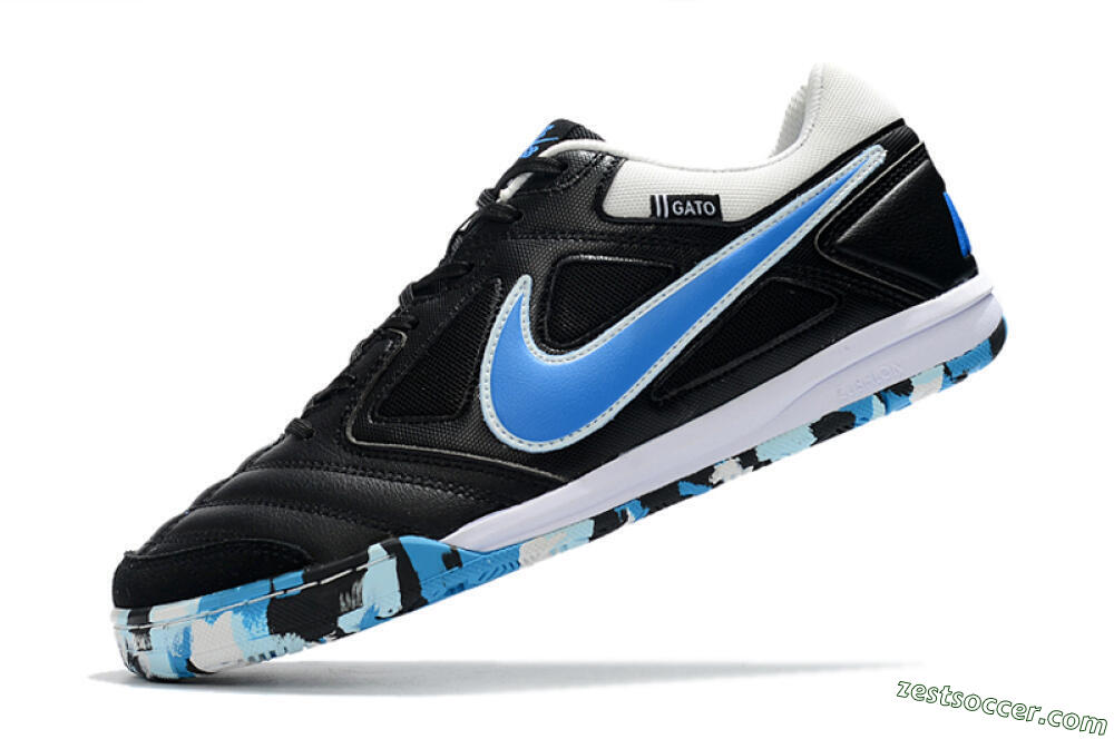 Supreme x Nike SB Gato IC Low-Tops Soccer Shoes - Black/Blue/White 5