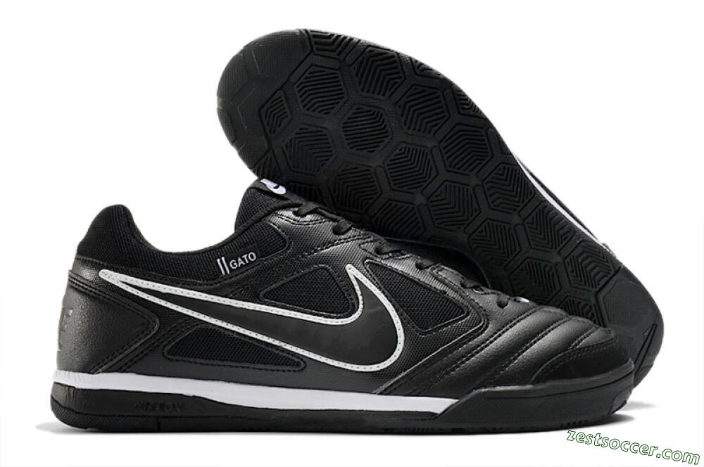 Supreme x Nike SB Gato IC Low-Tops Soccer Shoes - Black/White 0