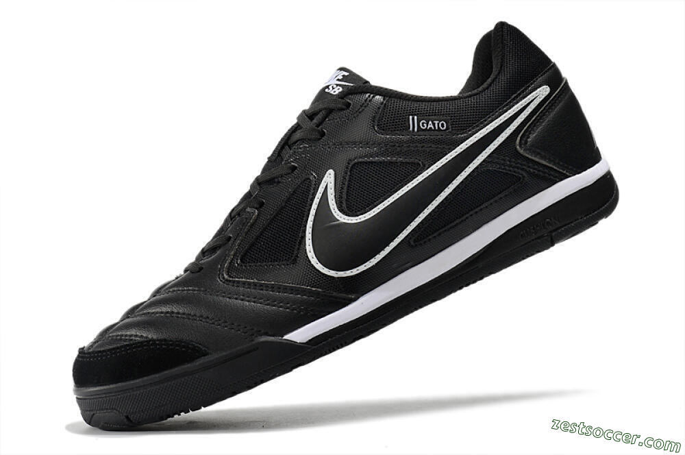 Supreme x Nike SB Gato IC Low-Tops Soccer Shoes - Black/White 5