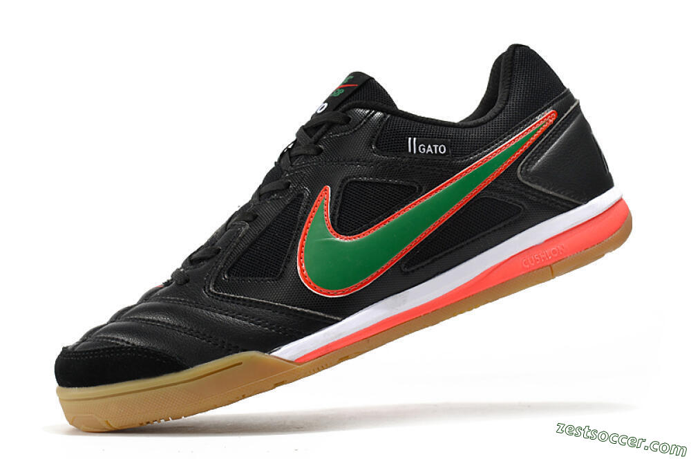 Supreme x Nike SB Gato IC Low-Tops Soccer Shoes - Black/Red/Green 5