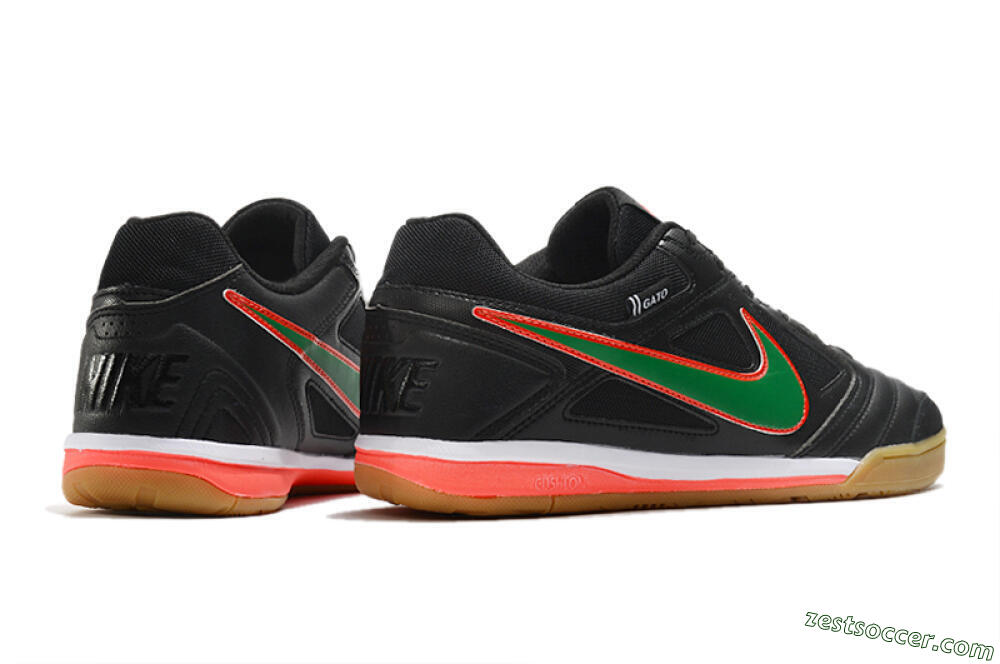 Supreme x Nike SB Gato IC Low-Tops Soccer Shoes - Black/Red/Green 6